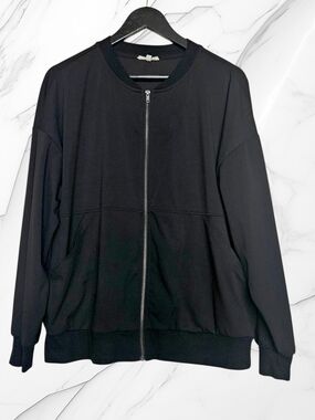Maurices Black Zip Front Bomber Jacket